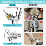 6-Setting Shower Head with Handheld, JDO High Pressure Hand held Shower Head, 4.7 Inch Chrome Detachable Showerhead Set with 59 Inch Stainless Steel Hose and Adjustable Showerhead Holder