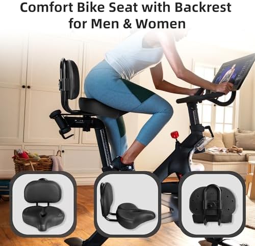 Oversized Bike Seat for Peloton Bike & Bike+, Comfort Seat Cushion Compatible with Peloton, Road or Exercise Bikes, Bicycle Wide Saddle Replacement for Men & Women, Accessories for Peloton