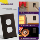 ENERLITES Duplex Receptacle Outlet Wall Plate, Gloss Finish, Midway Size 1-Gang 4.88" x 3.11", Unbreakable Polycarbonate Thermoplastic, UL Listed, 8821M-BR-10PCS, Brown (10 Pack)