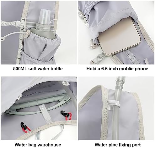 INOXTO Running Hydration Vest Backpack,Lightweight Insulated Pack with 1.5L Water Bladder Bag Daypack for Hiking Trail Running Cycling Race Marathon for Women Men