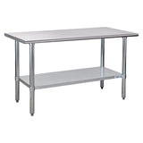 Profeeshaw Stainless Steel Prep Table 60x24 Inch NSF Commercial Work Table with Undershelf Heavy Duty Table for Kitchen Restaurant Home Hotel
