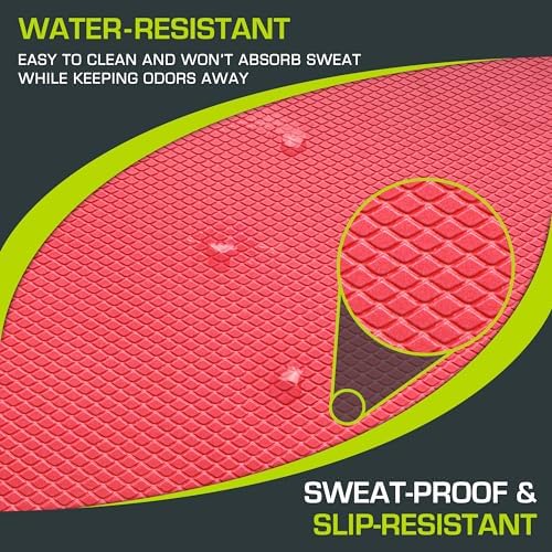 ProsourceFit Exercise Balance Pad – Non-Slip Cushioned Foam Mat & Knee Pad for Fitness and Stability Training, Yoga, Physical Therapy 15.5”x12.75”, Red