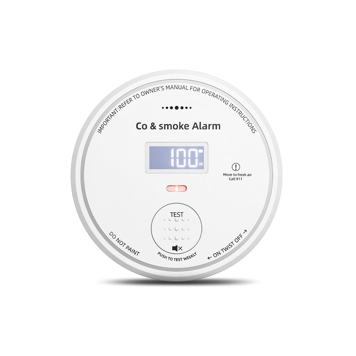 2-in-1 Smoke & CO Detector, 10-Year Battery, LCD Digital Display, 85dB Buzzer, Easy Mount for Home Use