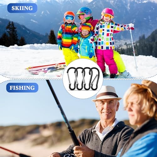 300 Pcs 2" Carabiner Bulk Spring Snap Hooks Bulk Aluminum Alloy Clip Keychain for Hanging Camping Hiking Traveling Fishing Outdoor Activities