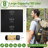 BLIKA Camping Toilet Bags Eco Absorbent Gel Set, Portable Toilet Bags with Gel, 8 Gallon, 30 Liter, Heavy Duty 1 Mil, Toilet Replacement Bags with Toilet Powder for Camping Outdoor Hiking