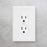 Henne Bery Sunken Pearls Heavy Duty Decorative Wall Plate Switch Plate Outlet Cover (Single Duplex, 3 Pack, White)