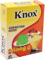 Knox Grenetina para Gelatina en Polvo Natural Sin Sabor 2 Pack - cada caja contiene 4 sobres individuales de 7gr