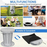 BLIKA Upgraded Retractable Portable Toilet with Cushion, 300LBS Adjustable Height Folding Toilet with Paper Holder, Travel Toilet Portable Camping Toilet, Soft Portable Toilet for Camping/Car