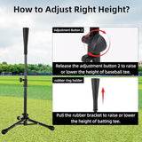Kids Baseball Tee, 20.87 to 31.29 Inches Batting Tees for Baseball with Carry Bag, Portable Stable Baseball Tees for Hitting, Tripod Tanner Tee for Baseball Practice Stand Aged 3-8 Years