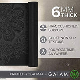 Gaiam Yoga Mat - Premium 6mm Print Extra Thick Non Slip Exercise & Fitness Mat for All Types of Yoga, Pilates & Floor Workouts (68"L x 24"W x 6mm Thick)