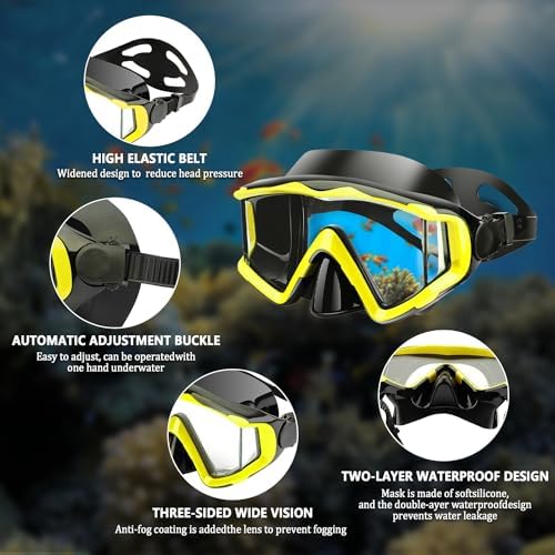 Diving mask Anti-Fog Swimming Snorkel mask Suitable for Adults Scuba Dive Swim Snorkeling Goggles Masks