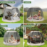 Screen House Gazebo Pop Up Screen Tent Canopy Outdoor Sun Shelter with Mosquito Netting for 4-6 Person Picnics, Parties Patio, Backyard, Deck & Outdoor Activities (9 * 6.6 FT)