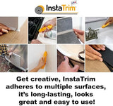 InstaTrim New & Improved Self-Adhesive Caulk Trim, 1/2" x 10', 2-Pack, Flexible, Waterproof, Stain Resistant for Bathroom, Floors, Walls, DIY Project, White