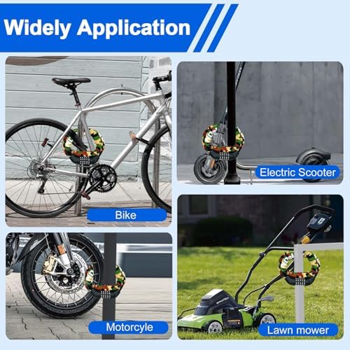 NDakter Bike Chain Lock, 5 Digit Combination Heavy Duty Anti Theft Bicycle Chain Lock,2.62/3.2/4.27/5/6Ft Long Security Resettable Bike Locks for Bike, Bicycle, Scooter, Door, Gate, Fence-4/6mm Thick