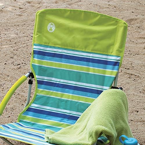 Coleman Utopia Breeze Beach Chair Lightweight Folding Beach Chair with Cup Holder & Carry Bag Portable Supports up to 250lbs