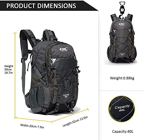 Diamond Candy Waterproof Hiking Backpack for Men and Women, Lightweight Day Pack for Travel Camping