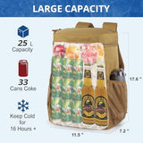 Tactical Backpack Cooler for Men, 25L Large Insulated Backpack Leak-Proof, Heavy Duty Lunch Backpack, Waterproof Ice Chest Bag Women Adults Work Daytrip Camping Beach Hiking