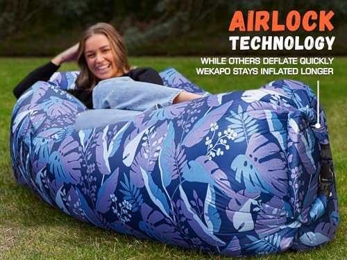 WEKAPO Inflatable Lounger Air Sofa Hammock-Portable,Water Proof& Anti-Air Leaking Design-Ideal Couch for Backyard Beach Traveling Camping Picnics & Music Festivals