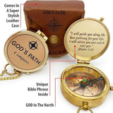 God's Path Compass – Communion & Confirmation Gift for Teenage Boys | Baptism Religious Gifts for Men, Christian, Catholic, Graduation | Sentimental & Inspirational Present – Greeting Card Included