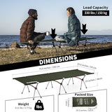 Naturehike ArmyWild Folding Camping Cot, Height Adjustable Ultralight Backpacking Cot, Portable Camping Bed for Camping Hiking Travel Home