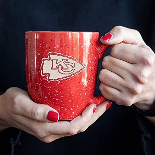 Rico Industries NFL Football 16 oz Team Color Laser Engraved Speckled Ceramic Coffee Mug