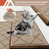 COSY HOMEER Edging Stair Treads Non-Slip Carpet Mat 28inX9in Indoor Stair Runners for Wooden Steps, Edging Stair Rugs for Kids and Dogs, 100% Polyester TPE Backing(4pc, Beige)