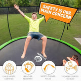 JUMPZYLLA Trampoline Outdoor 8FT 10FT 12FT 14FT 15FT 16FT with Enclosure and Ladder, ASTM Approved Recreational Trampoline for Kids and Adults, Anti-Rust Coated Frame