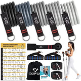 Resistance Bands with Handles for Women, 5 Level Exercise Bands Workout Bands for Physical Therapy, Yoga, Pilates, Door Anchor, Storage Pouch