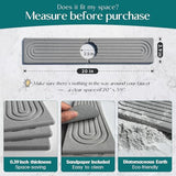 Faucet Mat for Kitchen Sink - Diatomaceous Earth Faucet Splash Guard, Fast Drying Sink Protector - Water Absorbing Stone for Bathroom Sink [Grey, 20'' x 3.9'']