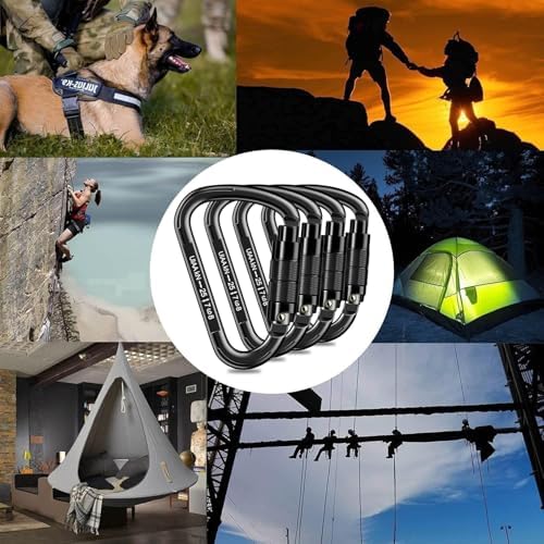 Auto Locking Carabiner Heavy Duty Carabiner 25kN UIAA Certified Climbing Carabiner Climbing Equipment Safety Carabiner for Rappelling, Hammocks, Rescue, Dog Leash, Swing