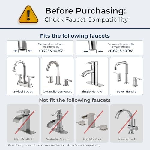 Waterdrop Sink Filter Water Faucet for Skin Care, Bathroom Faucet Filter, 320 Gallons, NSF Certified Water Purifier, 0.01μm Ultra-Filtration System, Reduces Chlorine Lead-Free Material, 1 Filter White