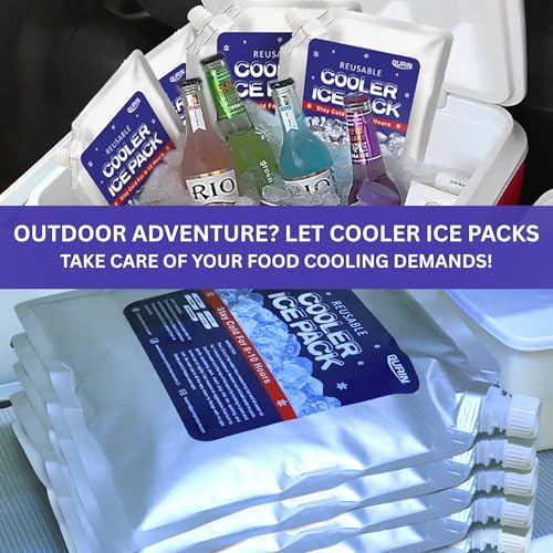 GURIN Reusable Ice Packs for Lunch Box/Coolers, Bag, or Backpack Coolers - Cold Up to 8-12 Hours Long Lasting for Camping Picnic, Outdoor Activities, Food Delivery