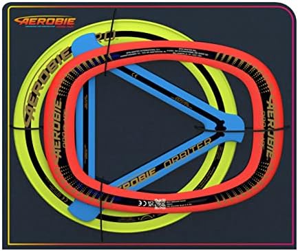Aerobie 3-Piece Flying Ring Combo Pack with Pro Ring, Orbiter Boomerang, and Pro Blade, Lightweight Kids Toys for Disc Golf & Outdoor Games, Ages 5+