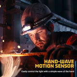 Headlamp Rechargeable, 2 Pack 1300 Lumen Ultra-Light Bright Head Lamp with White Red Green, 14 Modes Adjustable Waterproof Motion Sensor Headlight for Outdoor Camping Running Cycling Hiking