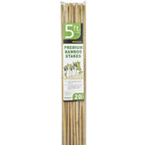 Mininfa Natural Bamboo Stakes 57 Inch (Approx 5 FEET), Eco-Friendly Garden Stakes, Plant Stakes Supports Climbing for Tomatoes, Trees, Beans, 20 Pack
