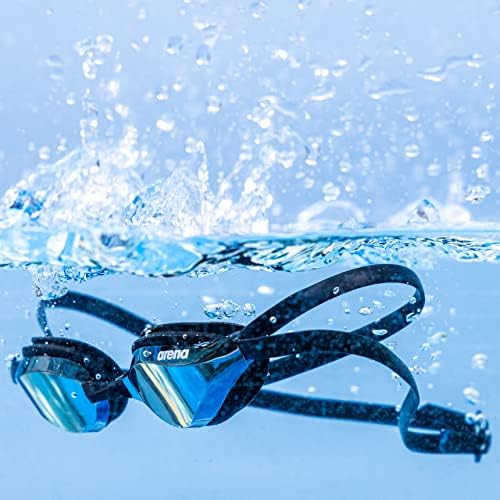 ARENA Unisex Python Racing Swim Goggles for Men and Women Anti-Fog No Leak Max Comfort Dual Strap, Mirror/Non-Mirror Lens