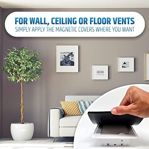 Powerful Magnetic Vent Covers (3-Pack) That Will Never Fall Off (Upgraded Design) - for Sealing Floor/Wall/Ceiling Registers of Width 7.25" to 8", Length 11.25" to 12" | Vent Not Included | White