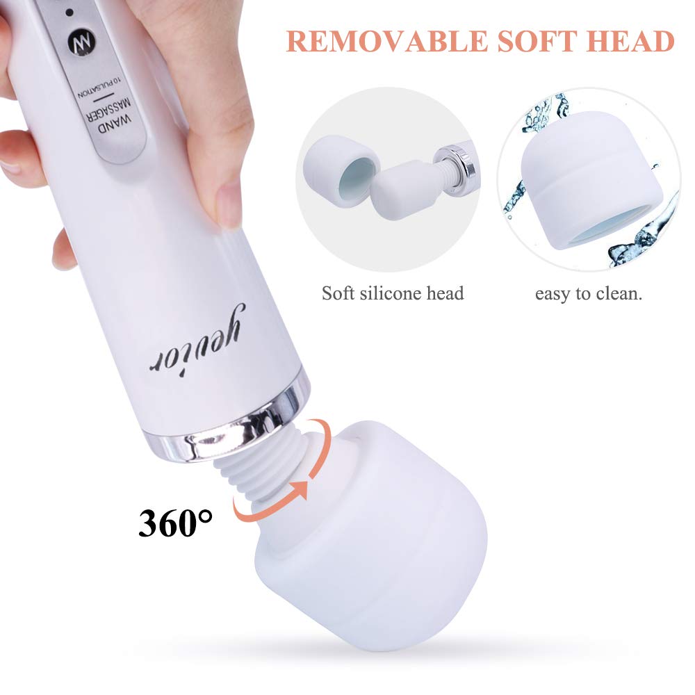 YEVIOR Wired Powerful Handheld Massager with 10 Pulse Settings, Personal Total Body Therapy Massager for Sports Recovery, Muscle Aches, Body Pain (White)