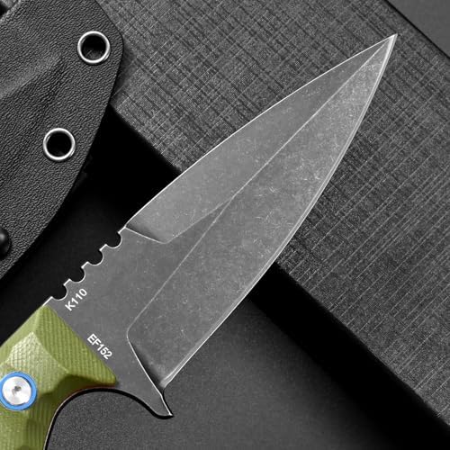 Eafengrow EF152 Fixed Blade Knife K110 Steel Blade G10 Handle Full Tang EDC Tool Knife for Outdoor Working Camping Hiking
