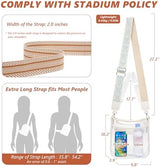 3 Pockets Large Clear Bag for Stadium Events with 2 Long Straps Purse for Women Crossbody Bag Concert Stadium Approved