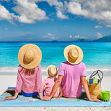 Beach Blanket Waterproof Sandproof Large Beach Mat 83" X 106" for 3-5 Adults Sand Free Mat Quick Drying,Lightweight & Durable with 4 Stakes & 4 Corner Pockets for Beach Camping