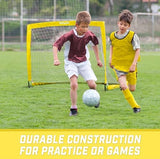 GoSports Portable Soccer Goals for Kids - 13 Color Options - Choose 4 x 3 ft or 6 x 4 ft - Team Tone Pop Up Nets for Backyard