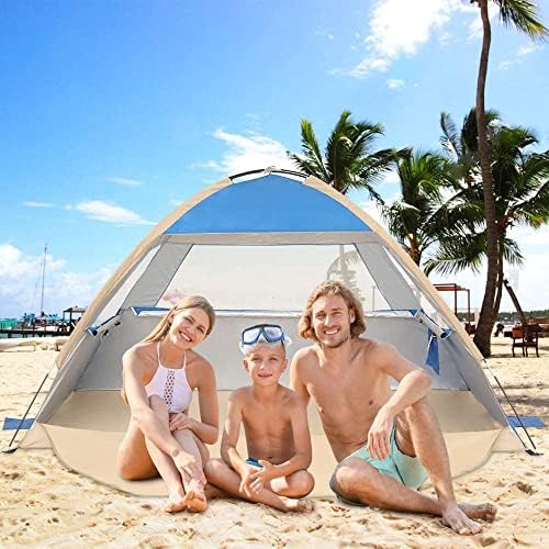 Gorich Beach Tent Sun Shelter for 3/4-5/6-7/8-10 Person with UPF 50＋ UV Protection, Lightweight & Easy Setup Beach Shade Canopy, Portable Beach Shade Tent Beach Cabana