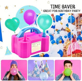 SINBEE Balloon Pump, Balloon Pump Electric, Portable Dual Nozzle Electric Blower Air Pump Inflator for Party Decoration. Faster and Save Time