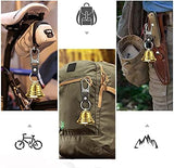 NedFoss 2" Loud Bear Bell with Whistle for Hiking, 3 in 1 Hiking Gear Solid Brass Bear Bells with Silencer, Emergency Whistle and Carabiner for Survival, Biking, Fishing, Climbing