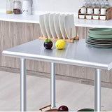 ROCKPOINT Stainless Steel Table for Prep & Work 24x30 Inches, NSF Metal Commercial Kitchen Heavy Duty Table with Adjustable Under Shelf and Table Foot for Restaurant, Home and Hotel