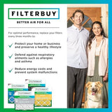Filterbuy 22x24x1 Air Filter MERV 8 Dust Defense (4-Pack), Pleated HVAC AC Furnace Air Filters Replacement (Actual Size: 21.50 x 23.50 x 0.75 Inches)