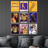 BigWig Prints LeBron James Poster Set - LeBron Posters for Walls, Lakers Bedroom Wall Decor, Basketball Room Decor for Boys, Gifts for Lakers Fan, Basketball Artwork - Unframed Set Of 9 (8x10”)