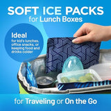 Everlasting Ice RX Reusable Ice Packs for Lunch Boxes & Coolers (4 Pack) Flexible, Long-Lasting, BPA Free, Versatile Soft Ice Pack for Insulated Bags, Picnic, Travel, and More