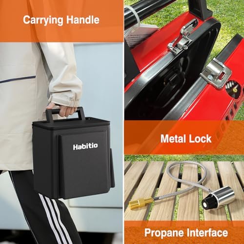 2-Burner Camping Stove Foldable, Portable Propane Camp Stove with 16000 BTU Adjustable Burners and Piezo Ignition, Folding Stove with Carry Bag & Handle for Camping, Tailgating, Backyard BBQ - Red